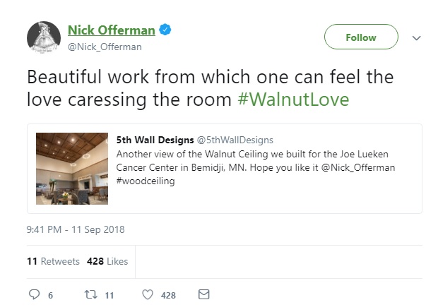 Walnut Ceiling Nick Offerman